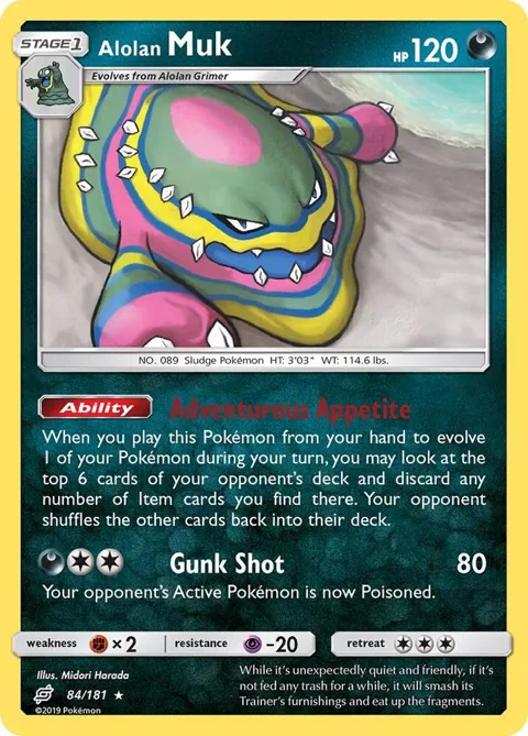 Alolan Muk #84/181 Reverse Holofoil Pokémon card from SM - Team Up