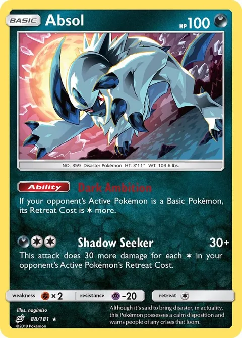 Absol #88/181 Reverse Holofoil Pokémon card from SM - Team Up