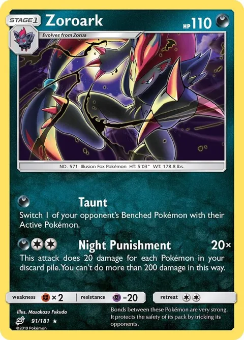 Zoroark #91/181 Holofoil Pokémon card from SM - Team Up
