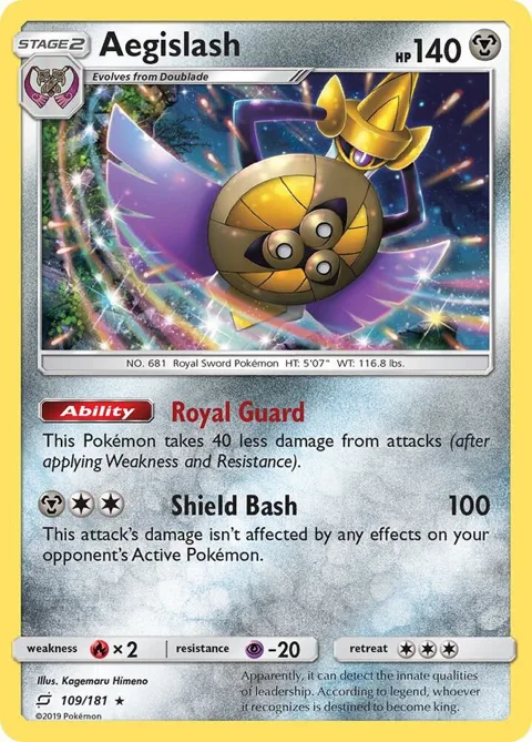 Aegislash #109/181 Holofoil Pokémon card from SM - Team Up