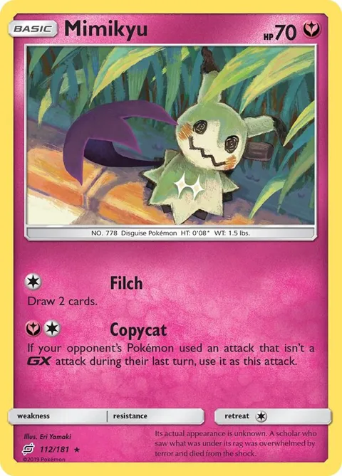 Mimikyu #112/181 Pokémon card from SM - Team Up
