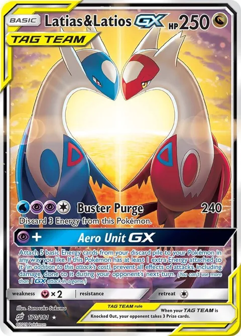 Latias & Latios GX Alt Art #170/181 Holofoil Pokémon card from SM - Team Up