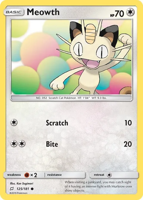 Meowth #125/181 Pokémon card from SM - Team Up