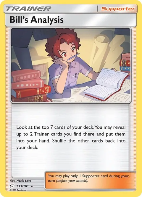 Bill's Analysis #133/181 Reverse Holofoil Pokémon card from SM - Team Up