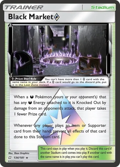 Black Market Prism Star #134/181 Holofoil Pokémon card from SM - Team Up