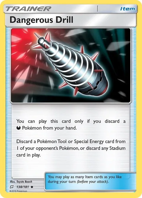 Dangerous Drill #138/181 Reverse Holofoil Pokémon card from SM - Team Up