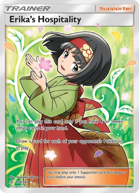 Erika's Hospitality Full Art #174/181 Holofoil Pokémon card from SM - Team Up