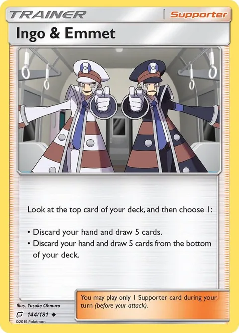 Ingo & Emmet #144/181 Reverse Holofoil Pokémon card from SM - Team Up