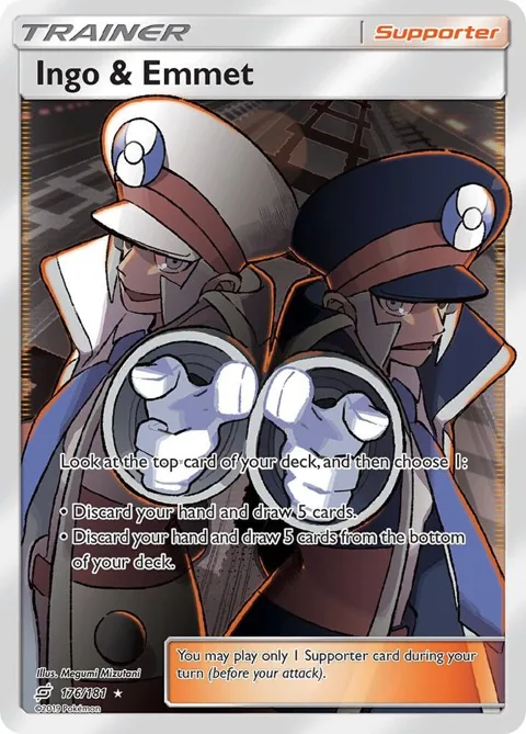 Ingo & Emmet Full Art #176/181 Holofoil Pokémon card from SM - Team Up