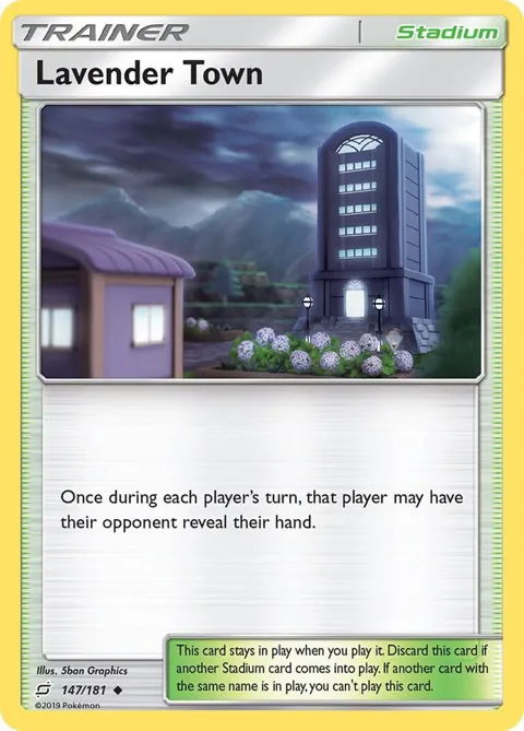 Lavender Town #147/181 Reverse Holofoil Pokémon card from SM - Team Up