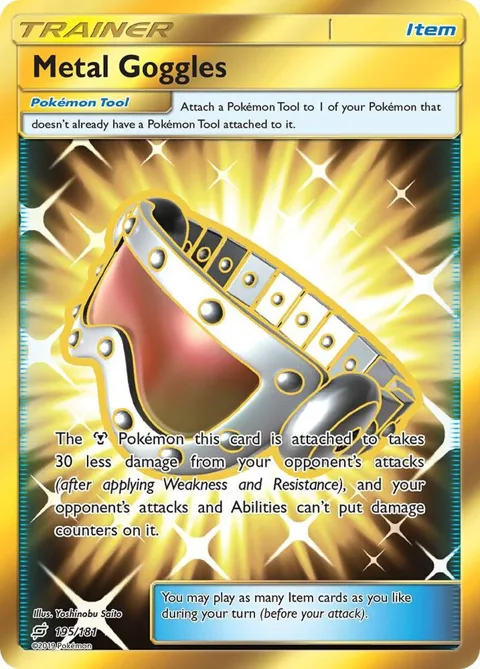 Metal Goggles Secret Rare #195/181 Holofoil Pokémon card from SM - Team Up