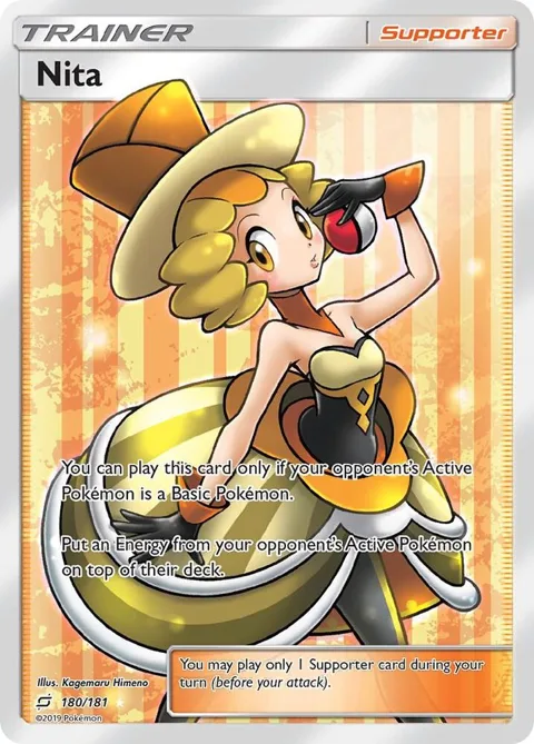 Nita Full Art #180/181 Holofoil Pokémon card from SM - Team Up