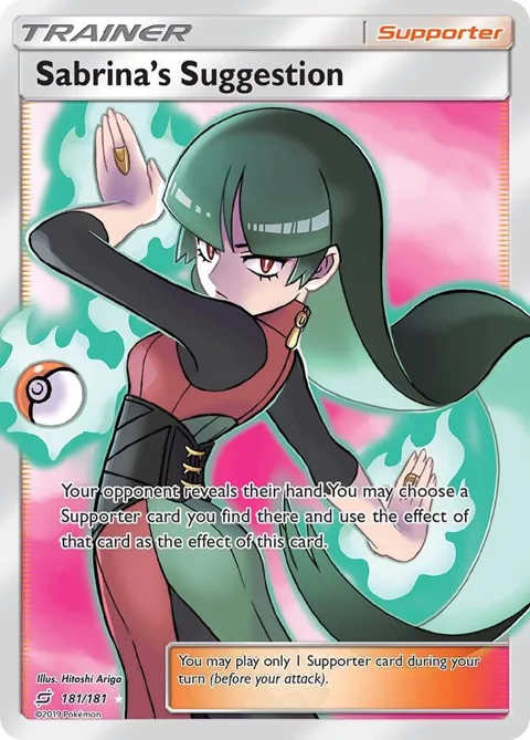 Sabrina's Suggestion Full Art #181/181 Holofoil Pokémon card from SM - Team Up