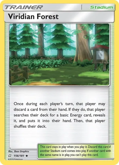 Viridian Forest #156/181 Pokémon card from SM - Team Up