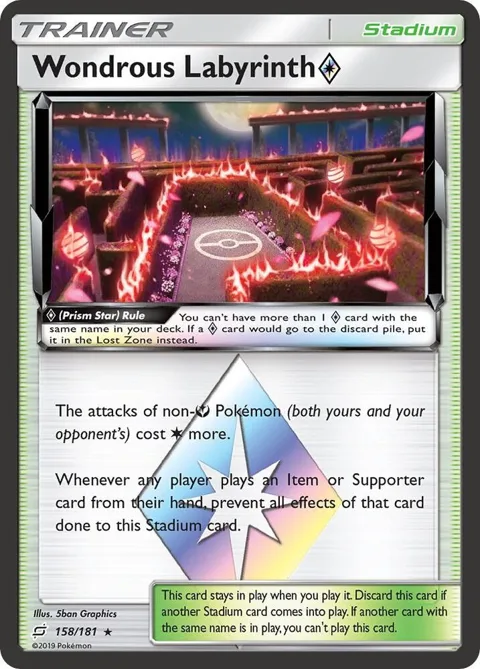 Wondrous Labyrinth Prism Star #158/181 Holofoil Pokémon card from SM - Team Up