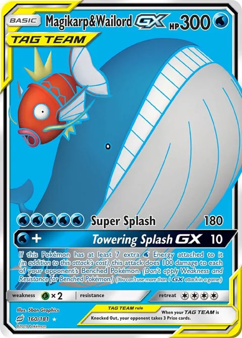 Magikarp & Wailord GX Full Art #160/181 Holofoil Pokémon card from SM - Team Up