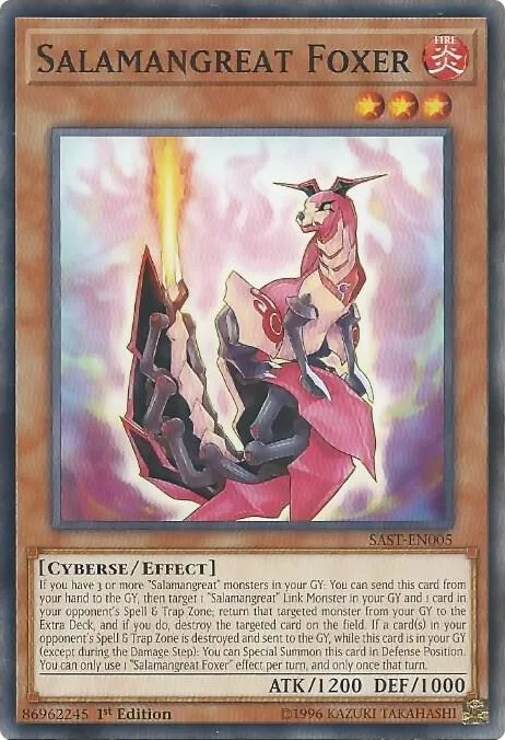 Salamangreat Foxer SAST-EN005 Yu-Gi-Oh card from Savage Strike