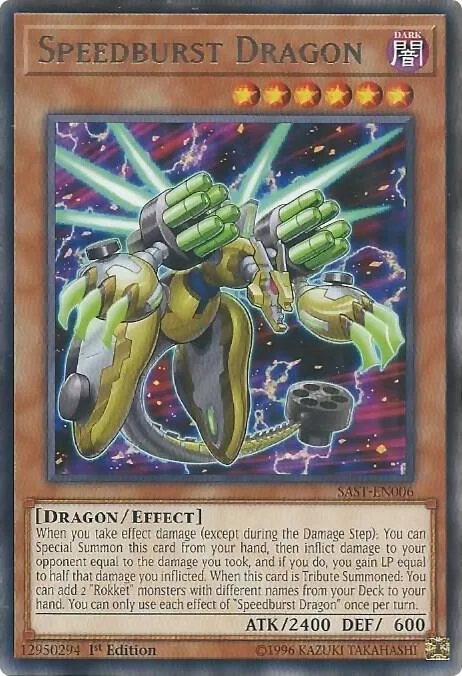 Speedburst Dragon SAST-EN006 Unlimited Yu-Gi-Oh card from Savage Strike