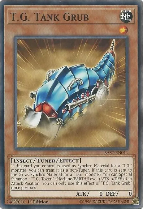 T.G. Tank Grub SAST-EN011 1st Edition Yu-Gi-Oh card from Savage Strike