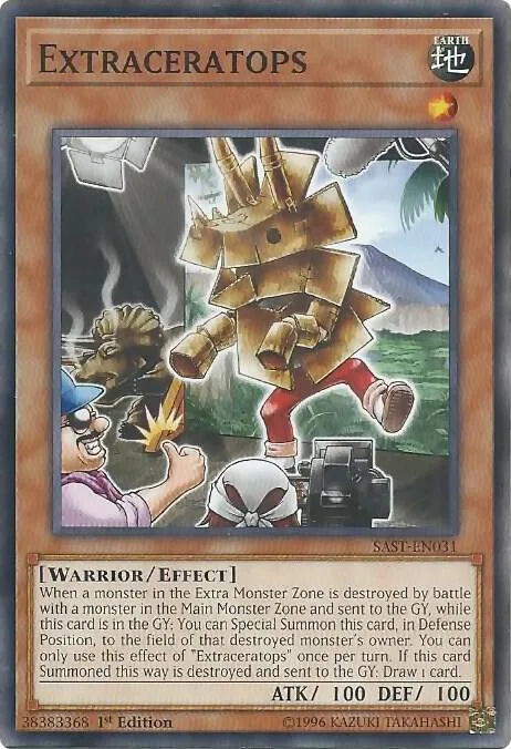 Extraceratops SAST-EN031 Yu-Gi-Oh card from Savage Strike