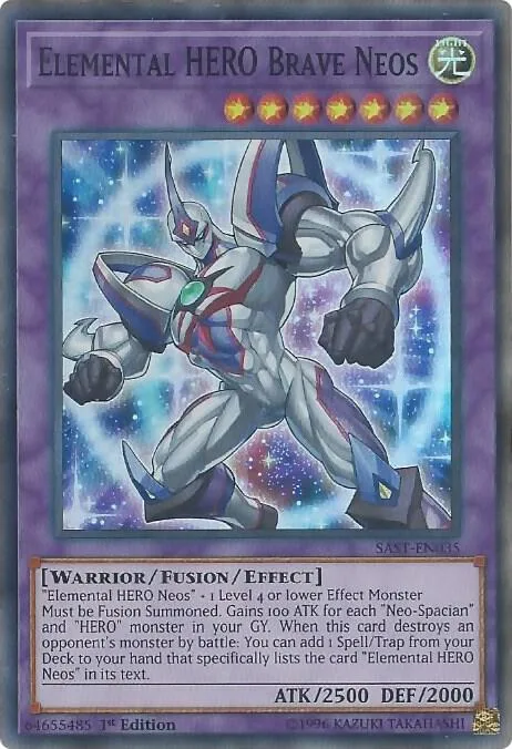 Elemental HERO Brave Neos SAST-EN035 Yu-Gi-Oh card from Savage Strike