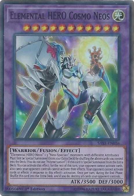 Elemental HERO Cosmo Neos SAST-EN036 Unlimited Yu-Gi-Oh card from Savage Strike