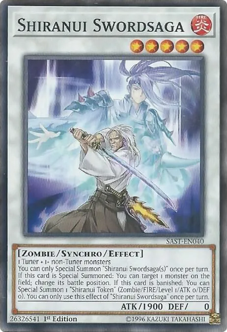 Shiranui Swordsaga SAST-EN040 1st Edition Yu-Gi-Oh card from Savage Strike