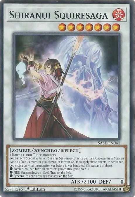 Shiranui Squiresaga SAST-EN041 1st Edition Yu-Gi-Oh card from Savage Strike