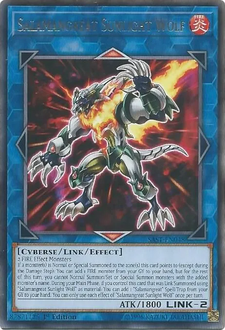 Salamangreat Sunlight Wolf SAST-EN048 1st Edition Yu-Gi-Oh card from Savage Strike