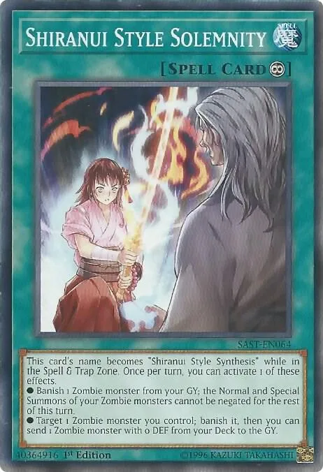 Shiranui Style Solemnity SAST-EN064 1st Edition Yu-Gi-Oh card from Savage Strike