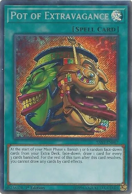 Pot of Extravagance SAST-EN067 1st Edition Yu-Gi-Oh card from Savage Strike