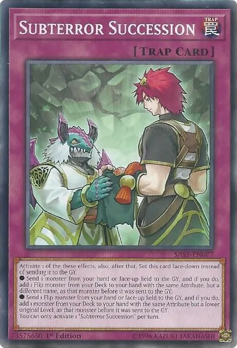 Subterror Succession SAST-EN077 1st Edition Yu-Gi-Oh card from Savage Strike