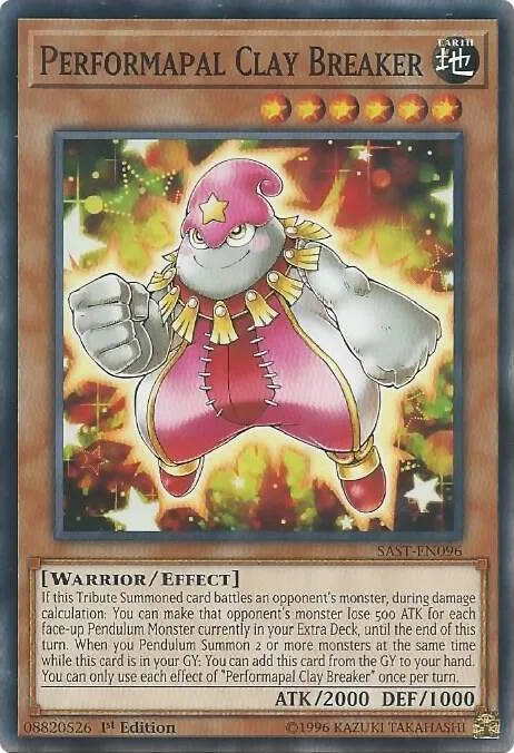 Performapal Clay Breaker SAST-EN096 Unlimited Yu-Gi-Oh card from Savage Strike