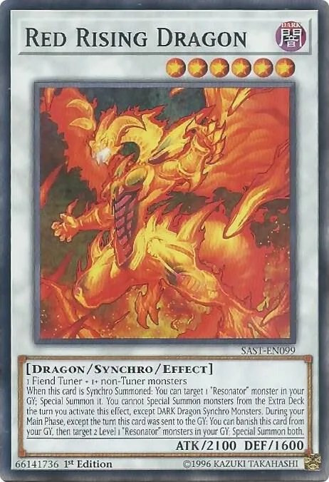 Red Rising Dragon SAST-EN099 1st Edition Yu-Gi-Oh card from Savage Strike