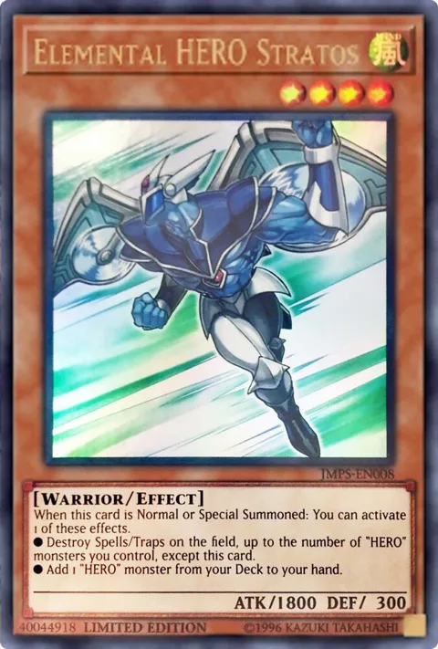Elemental HERO Stratos JMPS-EN008 Yu-Gi-Oh card from Shonen Jump Magazine Promos