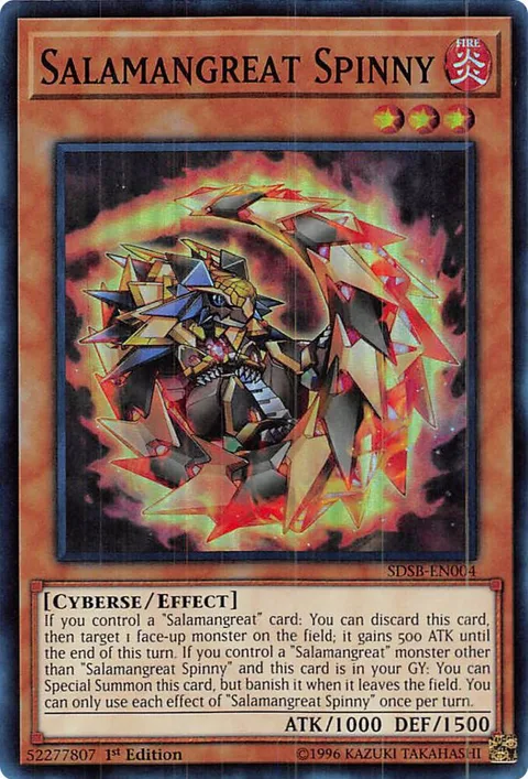 Salamangreat Spinny SDSB-EN004 Yu-Gi-Oh card from Structure Deck: Soulburner