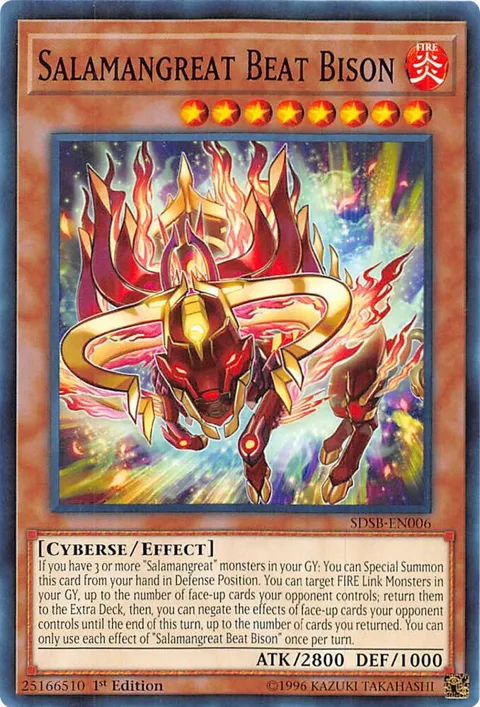 Salamangreat Beat Bison SDSB-EN006 Yu-Gi-Oh card from Structure Deck: Soulburner