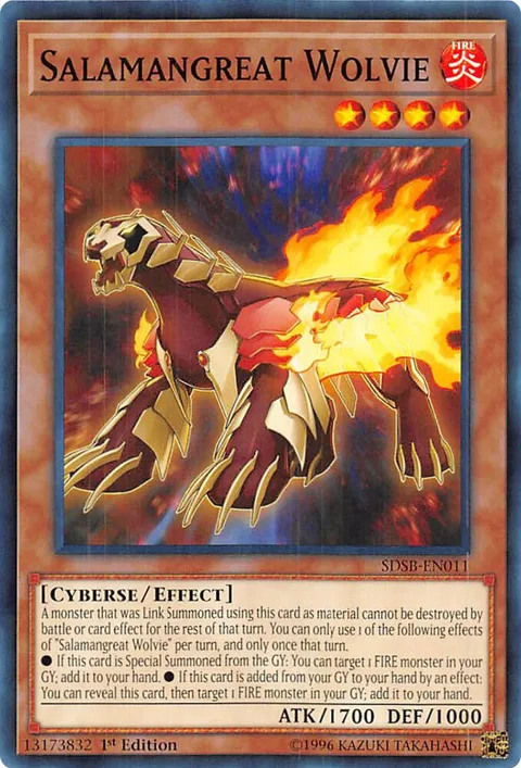 Salamangreat Wolvie SDSB-EN011 Yu-Gi-Oh card from Structure Deck: Soulburner