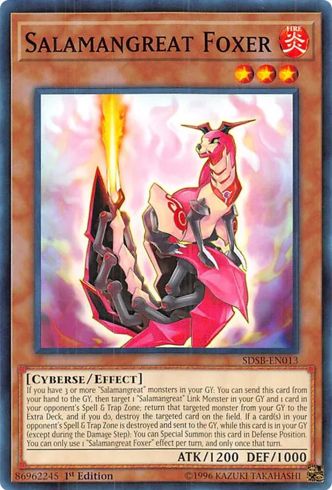 Salamangreat Foxer SDSB-EN013 Yu-Gi-Oh card from Structure Deck: Soulburner