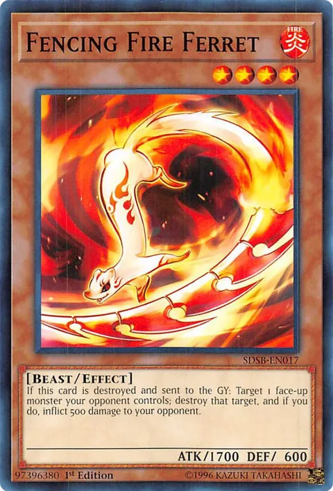 Fencing Fire Ferret SDSB-EN017 Yu-Gi-Oh card from Structure Deck: Soulburner