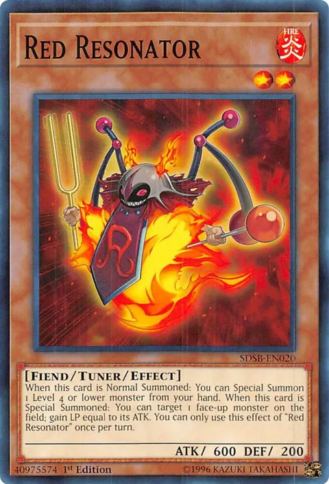 Red Resonator SDSB-EN020 Yu-Gi-Oh card from Structure Deck: Soulburner