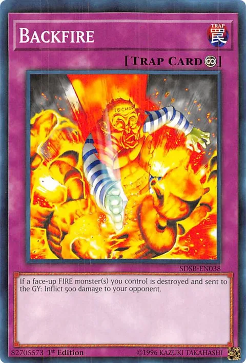 Backfire SDSB-EN038 Yu-Gi-Oh card from Structure Deck: Soulburner