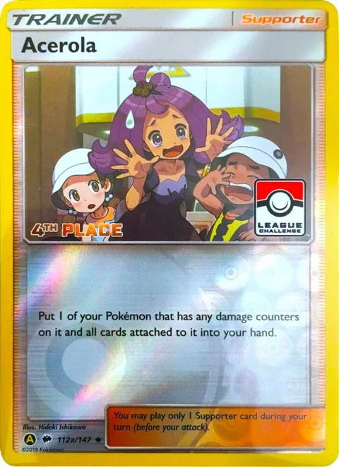 Acerola - 112a/147 League Challenge [4th Place] #112a/147 Reverse Holofoil Pokémon card from League & Championship Cards