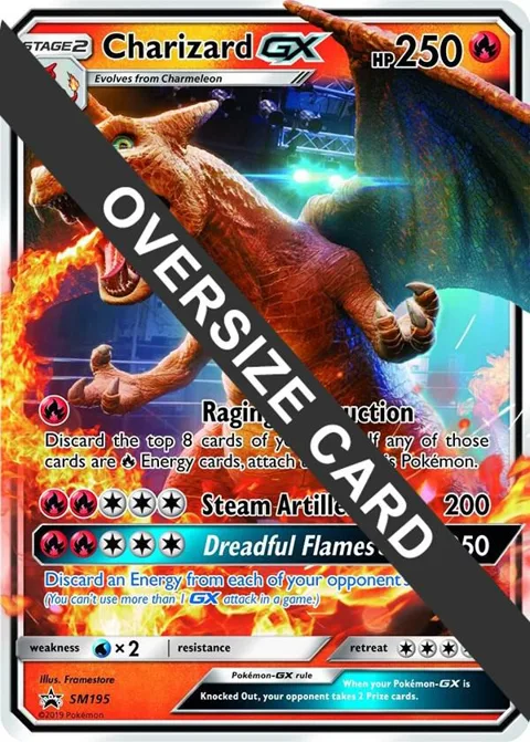 Charizard GX - SM195 SM Black Star Promo #SM195 Holofoil Pokémon card from Jumbo Cards