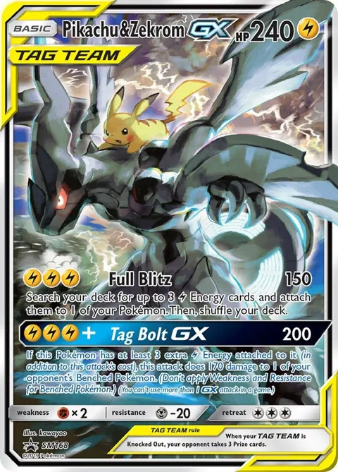 Pikachu & Zekrom GX #SM168 Holofoil Pokémon card from SM Promos