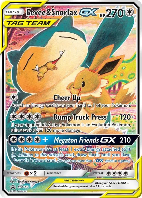 Eevee & Snorlax GX #SM169 Holofoil Pokémon card from SM Promos