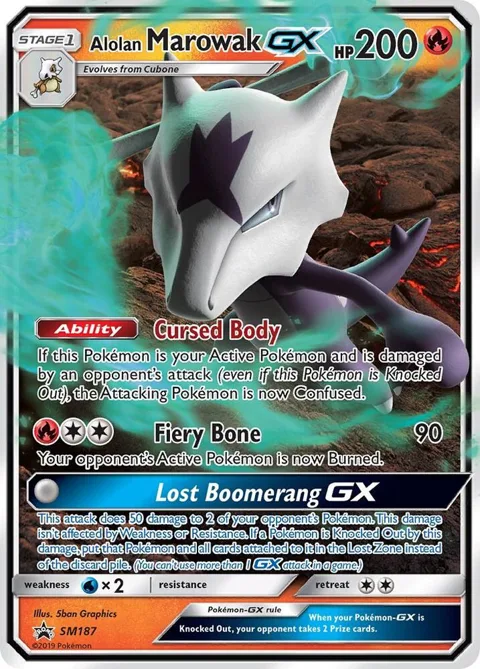 Alolan Marowak GX #SM187 Holofoil Pokémon card from SM Promos