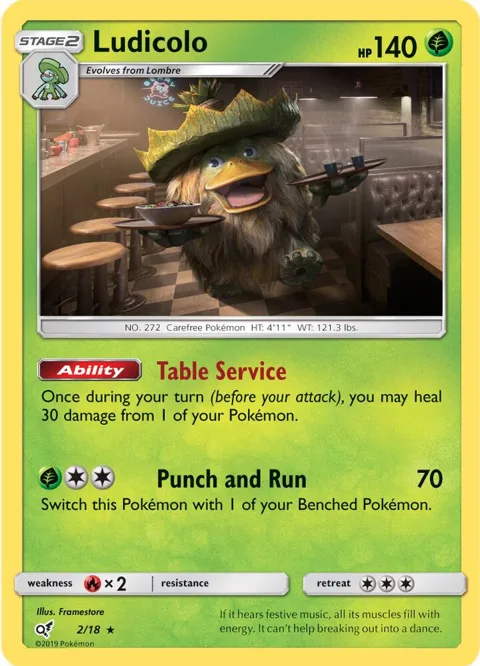 Ludicolo #2/18 Holofoil Pokémon card from Detective Pikachu