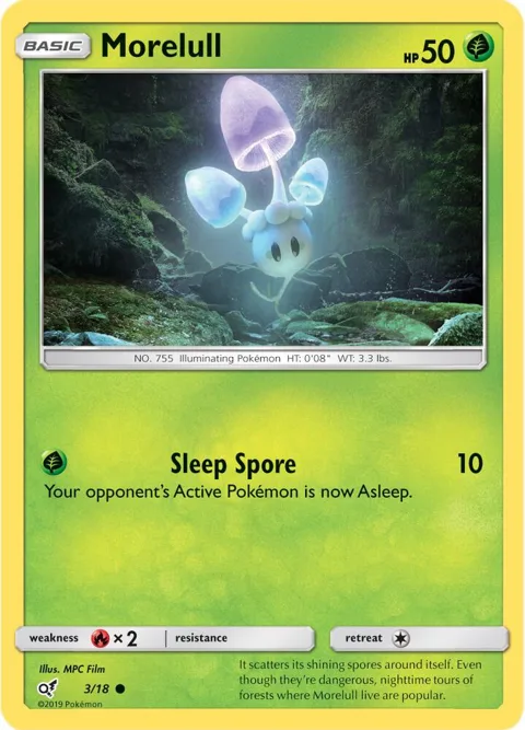 Morelull Holo Common #3/18 Holofoil Pokémon card from Detective Pikachu