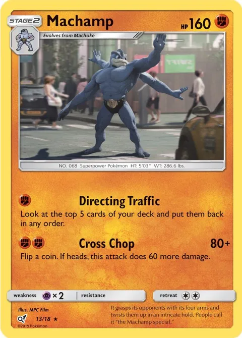 Machamp #13/18 Holofoil Pokémon card from Detective Pikachu